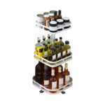 3 Tier Steel White Square Rotating Kitchen Portable Storage Spice Kitchen Countertop Organiser Shelf
