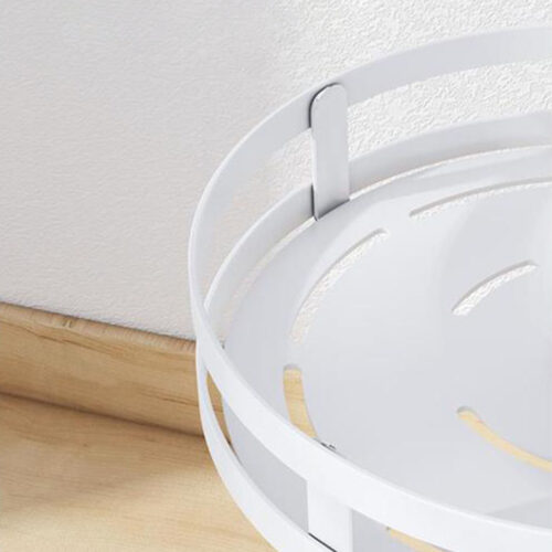 2x 2 Tier Steel White Round Rotating Kitchen Portable Storage Spice Kitchen Countertop Organiser Shelf - Image 6