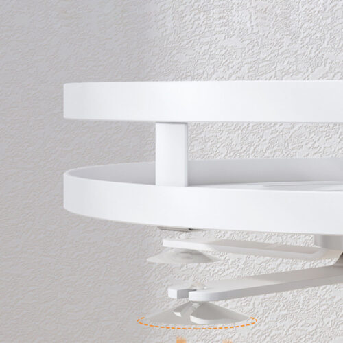 2x 3 Tier Steel White Round Rotating Kitchen Portable Storage Spice Kitchen Countertop Organiser Shelf - Image 8