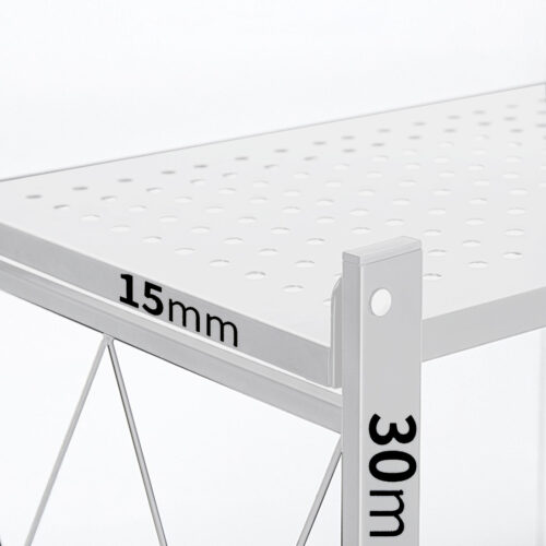2x 4 Tier Steel White Folding Kitchen Cart Multi-Functional Shelves Portable Storage Organizer with Wheels - Image 7