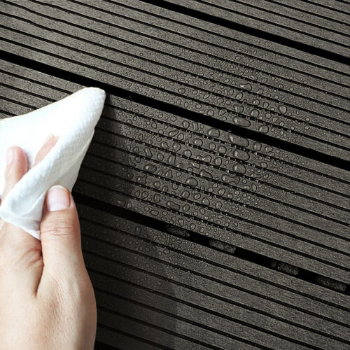 11 pcs Grey DIY Wooden Composite Decking Tiles Garden Outdoor Backyard Flooring Decor - Image 8