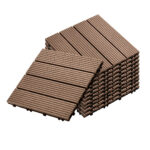 11 pcs Light Chocolate DIY Wooden Composite Decking Tiles Garden Outdoor Backyard Flooring Decor