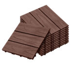 11 pcs Dark Chocolate DIY Wooden Composite Decking Tiles Garden Outdoor Backyard Flooring Decor
