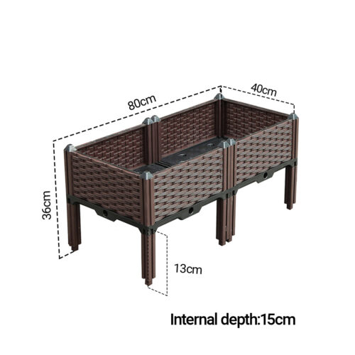 80cm Raised Planter Box Vegetable Herb Flower Outdoor Plastic Plants Garden Bed with Legs - Image 5