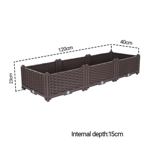 120cm Raised Planter Box Vegetable Herb Flower Outdoor Plastic Plants Garden Bed - Image 5