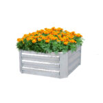 60cm Square Galvanised Raised Garden Bed Vegetable Herb Flower Outdoor Planter Box