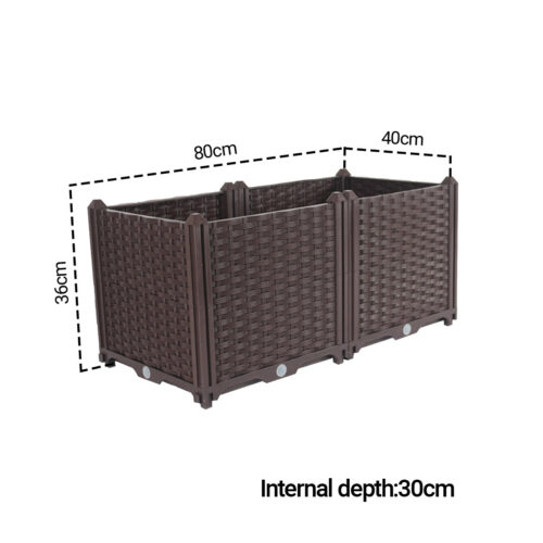 80cm Raised Planter Box Vegetable Herb Flower Outdoor Plastic Plants Garden Bed Deepen - Image 5