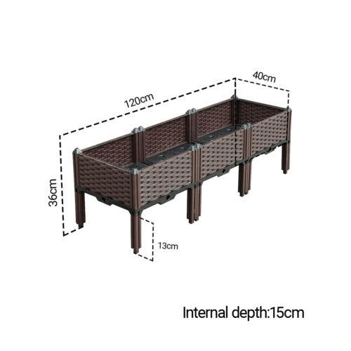 120cm Raised Planter Box Vegetable Herb Flower Outdoor Plastic Plants Garden Bed with Legs - Image 5