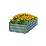 90cm Rectangle Galvanised Raised Garden Bed Vegetable Herb Flower Outdoor Planter Box