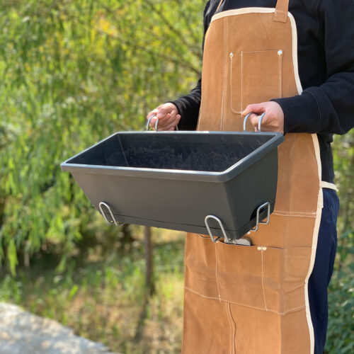 49.5cm Black Planter Vegetable Herb Flower Outdoor Plastic Box with Holder Balcony Garden Decor Set of 4 - Image 6