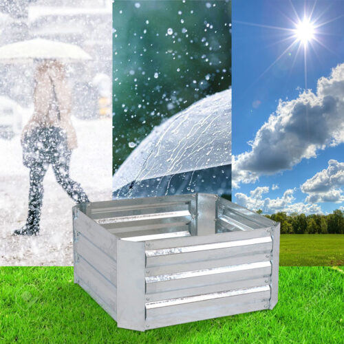 90cm Square Galvanised Raised Garden Bed Vegetable Herb Flower Outdoor Planter Box - Image 5