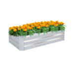 120cm Rectangle Galvanised Raised Garden Bed Vegetable Herb Flower Outdoor Planter Box