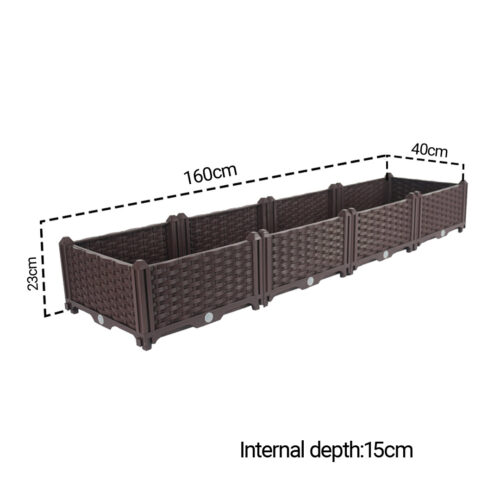 160cm Raised Planter Box Vegetable Herb Flower Outdoor Plastic Plants Garden Bed - Image 5