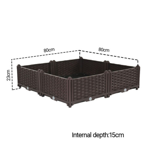 80cm Raised Planter Box Vegetable Herb Flower Outdoor Plastic Plants Garden Bed - Image 5