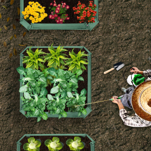 100cm Square Galvanised Raised Garden Bed Vegetable Herb Flower Outdoor Planter Box - Image 9