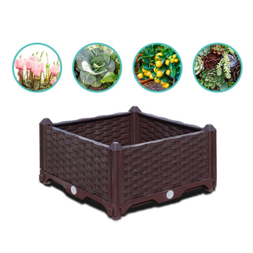 2x 40cm Raised Planter Box Vegetable Herb Flower Outdoor Plastic Plants Garden Bed with Legs Deepen - Image 4