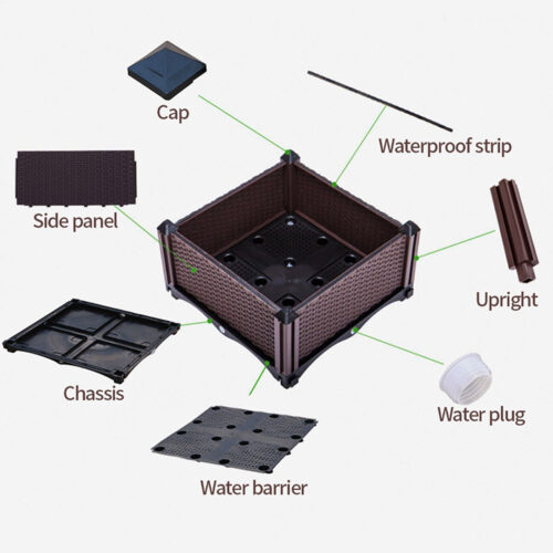 2x 40cm Raised Planter Box Vegetable Herb Flower Outdoor Plastic Plants Garden Bed with Legs Deepen - Image 10