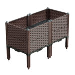 80cm Raised Planter Box Vegetable Herb Flower Outdoor Plastic Plants Garden Bed with Legs Deepen