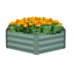 60cm Hexagon Shape Galvanised Raised Garden Bed Vegetable Herb Flower Outdoor Planter Box
