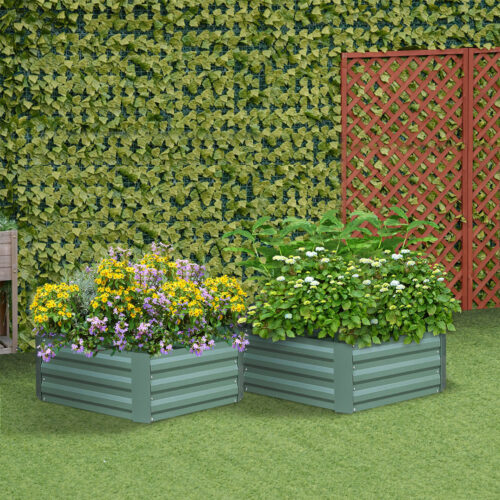 60cm Hexagon Shape Galvanised Raised Garden Bed Vegetable Herb Flower Outdoor Planter Box - Image 2