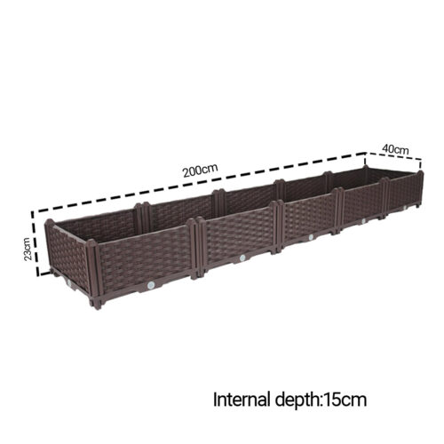 200cm Raised Planter Box Vegetable Herb Flower Outdoor Plastic Plants Garden Bed - Image 5