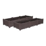 2x 120cm Raised Planter Box Vegetable Herb Flower Outdoor Plastic Plants Garden Bed