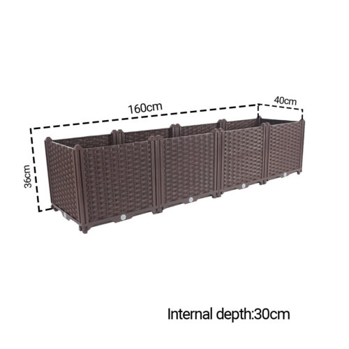 160cm Raised Planter Box Vegetable Herb Flower Outdoor Plastic Plants Garden Bed Deepen - Image 5