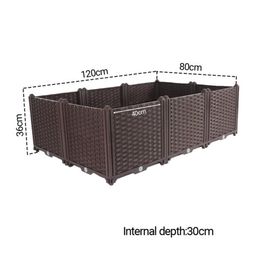 120cm Raised Planter Box Vegetable Herb Flower Outdoor Plastic Plants Garden Bed Deepen - Image 5