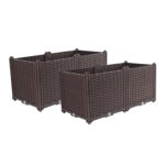 2x 80cm Raised Planter Box Vegetable Herb Flower Outdoor Plastic Plants Garden Bed Deepen
