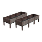 2x 120cm Raised Planter Box Vegetable Herb Flower Outdoor Plastic Plants Garden Bed with Legs Deepen