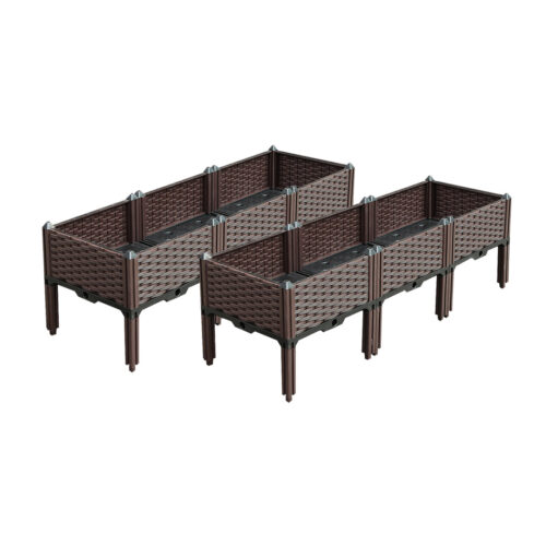 2x 120cm Raised Planter Box Vegetable Herb Flower Outdoor Plastic Plants Garden Bed with Legs Deepen