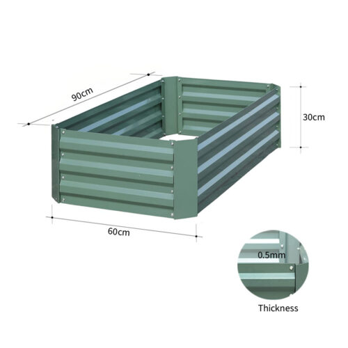 2x 90cm Rectangle Galvanised Raised Garden Bed Vegetable Herb Flower Outdoor Planter Box - Image 8