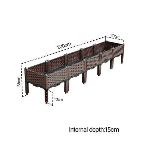200cm Raised Planter Box Vegetable Herb Flower Outdoor Plastic Plants Garden Bed with Legs - Image 5