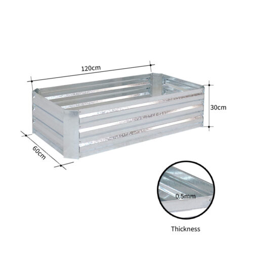 2x 120cm Rectangle Galvanised Raised Garden Bed Vegetable Herb Flower Outdoor Planter Box - Image 7