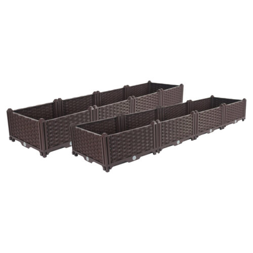 2x 160cm Raised Planter Box Vegetable Herb Flower Outdoor Plastic Plants Garden Bed