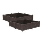 2x 80cm Raised Planter Box Vegetable Herb Flower Outdoor Plastic Plants Garden Bed