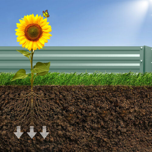 2x 100cm Square Galvanised Raised Garden Bed Vegetable Herb Flower Outdoor Planter Box - Image 5