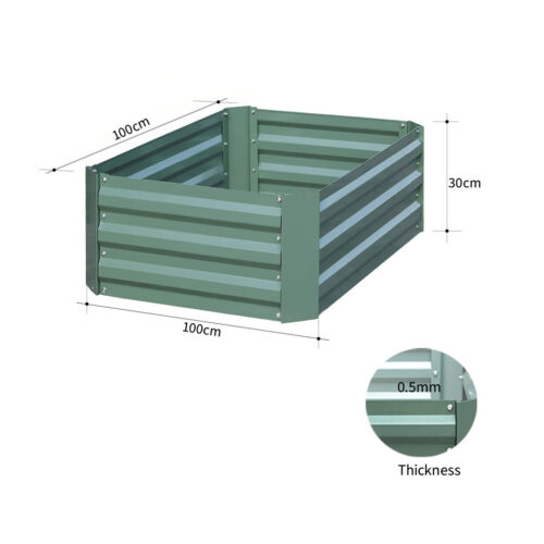 2x 100cm Square Galvanised Raised Garden Bed Vegetable Herb Flower Outdoor Planter Box - Image 7