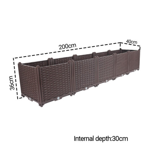 200cm Raised Planter Box Vegetable Herb Flower Outdoor Plastic Plants Garden Bed Deepen - Image 5