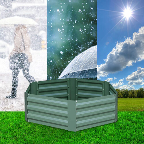 2x 60cm Hexagon Shape Galvanised Raised Garden Bed Vegetable Herb Flower Outdoor Planter Box - Image 4