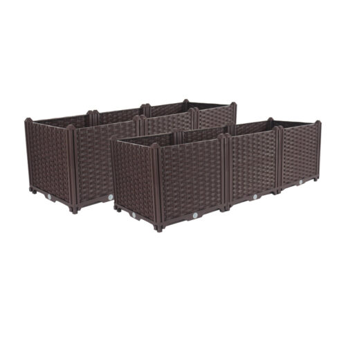 2x 120cm Raised Planter Box Vegetable Herb Flower Outdoor Plastic Plants Garden Bed Deepen