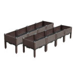 2x 160cm Raised Planter Box Vegetable Herb Flower Outdoor Plastic Plants Garden Bed with Legs