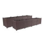 2x 160cm Raised Planter Box Vegetable Herb Flower Outdoor Plastic Plants Garden Bed Deepen