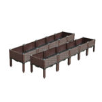 2x 200cm Raised Planter Box Vegetable Herb Flower Outdoor Plastic Plants Garden Bed with Legs