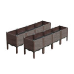2x 160cm Raised Planter Box Vegetable Herb Flower Outdoor Plastic Plants Garden Bed with Legs Deepen