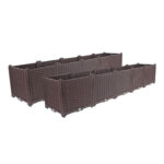 2x 200cm Raised Planter Box Vegetable Herb Flower Outdoor Plastic Plants Garden Bed Deepen