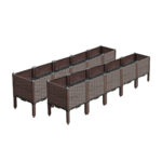 2x 200cm Raised Planter Box Vegetable Herb Flower Outdoor Plastic Plants Garden Bed with Legs Deepen