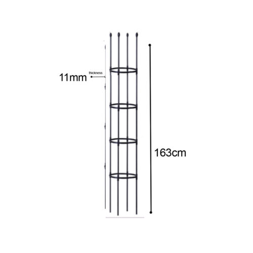 163cm 4-Bar Plant Frame Stand Trellis Vegetable Flower Herbs Outdoor Vine Support Garden Rack with Rings - Image 6