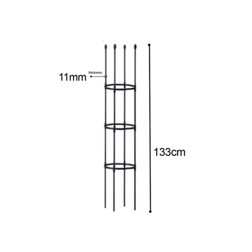 2x 133cm 4-Bar Plant Frame Stand Trellis Vegetable Flower Herbs Outdoor Vine Support Garden Rack with Rings - Image 6