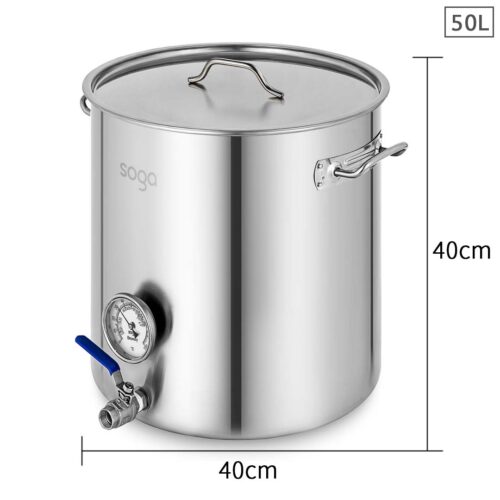 Stainless Steel Brewery Pot 50L with Beer Valve 40*40cm - Image 2